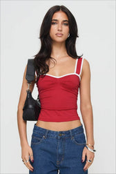 Color Block Square Neck Ruched Cami Top