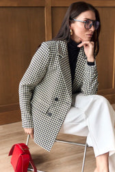 Tweed Houndstooth Blazer