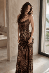 Leopard Open Back Party Slip Dress