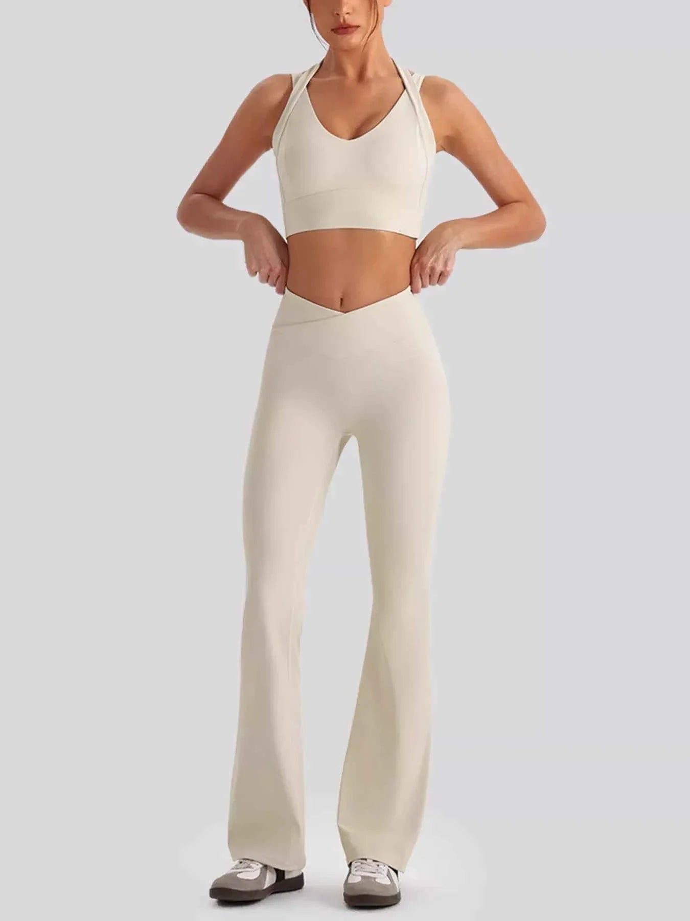 Seamless Criss-Cross V-Neck Tank and Leggings Active Set