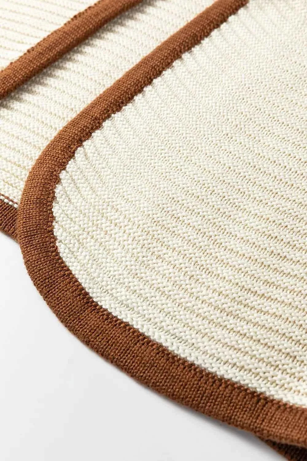 Contrast Trim Tie-Front Sweater Vest