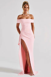 Wrap Drape Midi Prom Dress