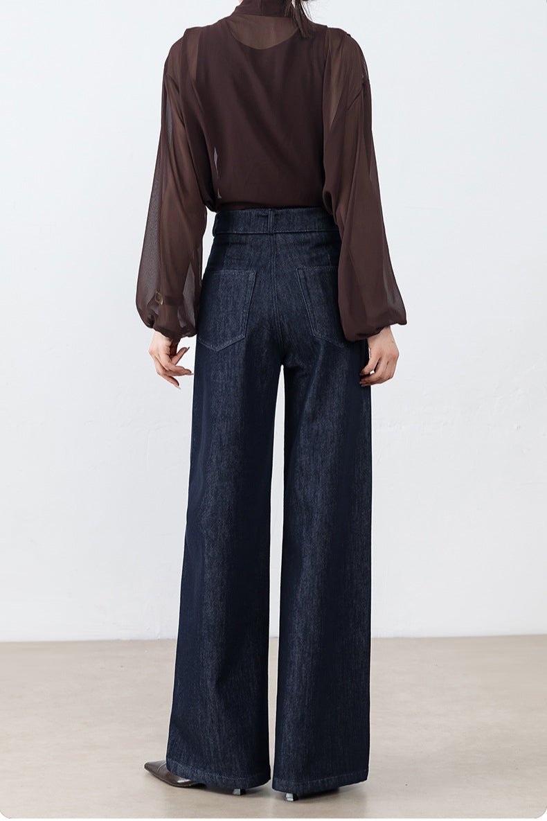 High-Waist Wide-Leg Denim Jeans