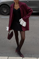 Oversized Ruffle Lace Sleeve Blazer