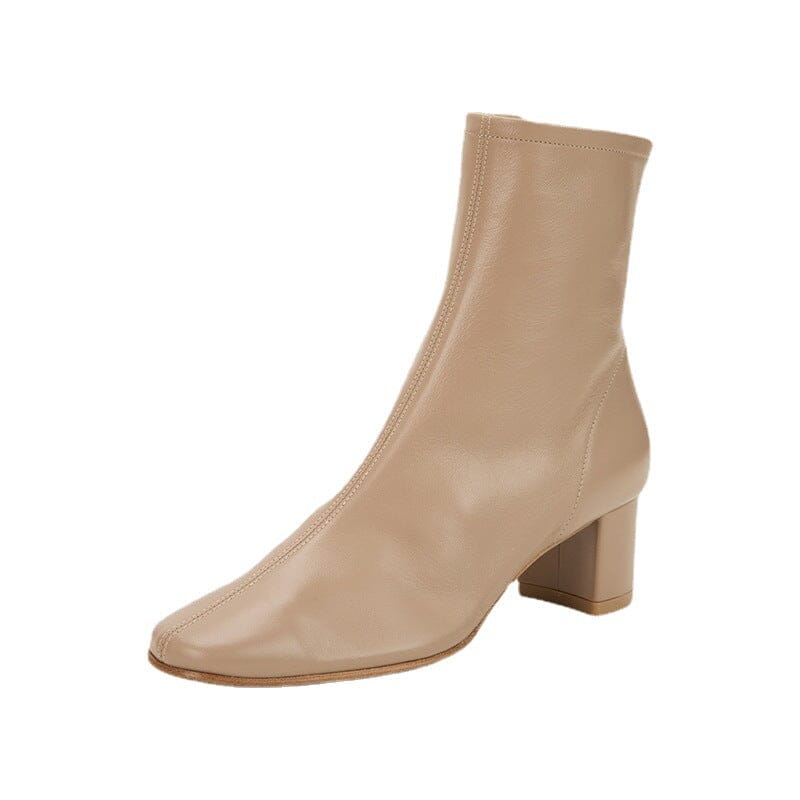 Classic Slimming Boots Elegant Glove-Like Ankle Boots High Heel Side Zipper Boots