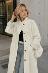 Relaxed Midi Blend Panel Design Overcoat