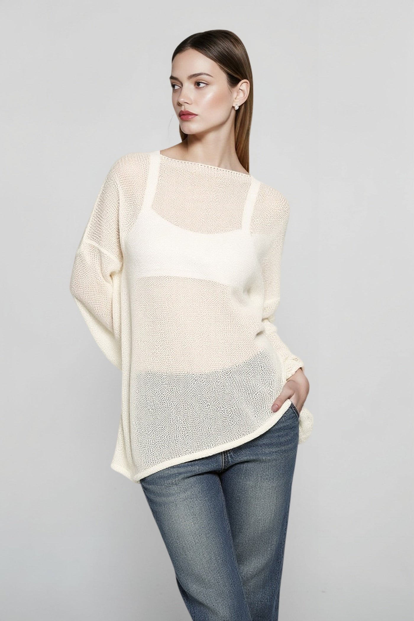 Lightweight Hollow Knit Sweater