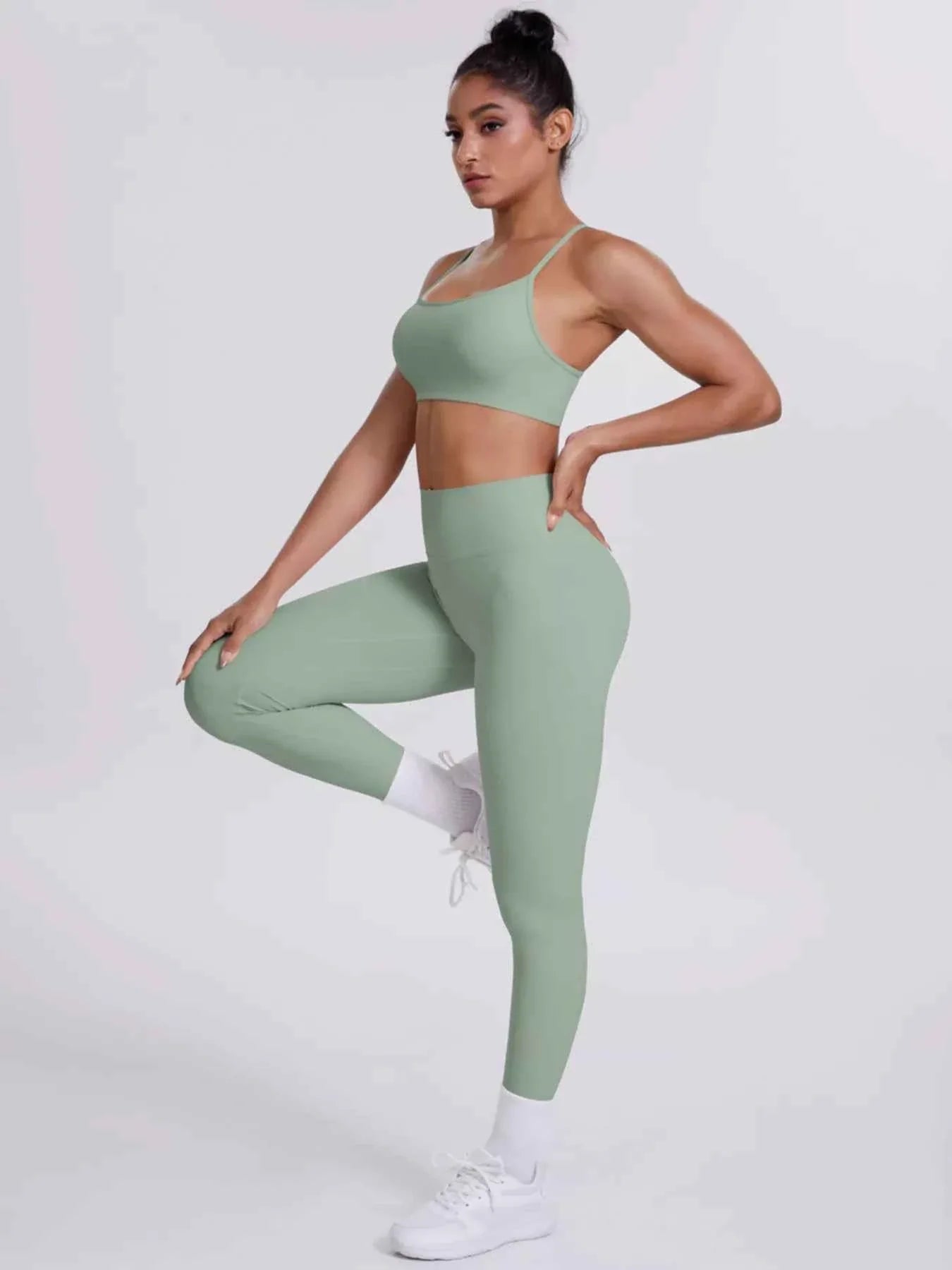 Criss-Cross Back Cami and Leggings Active Set