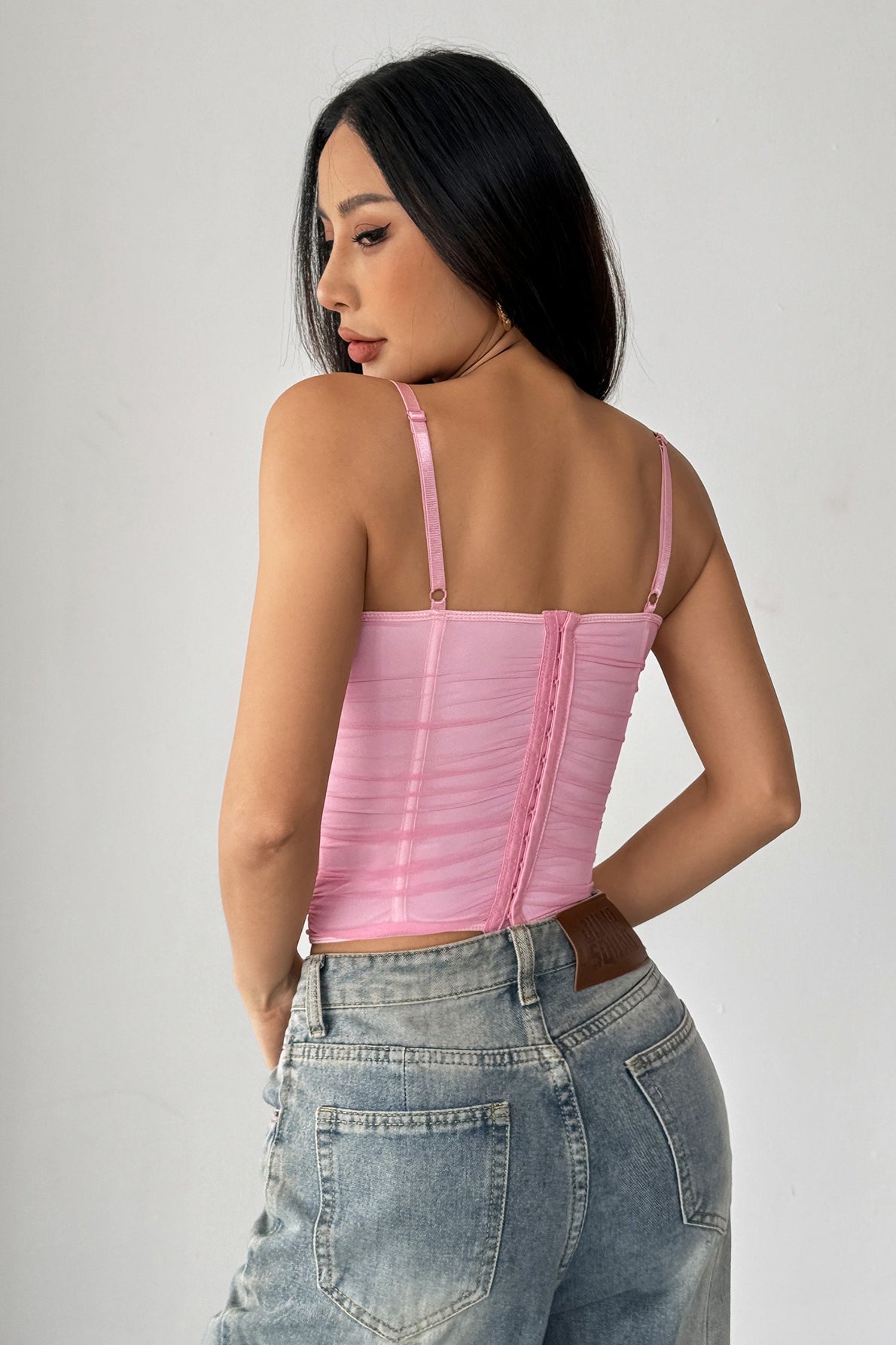 French Lace Panel Bodycon Cami Top