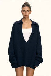 Slouchy V-Neck Sweater Set Knit Set