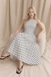 Chic Polka Dot Sleeveless Maxi Dress