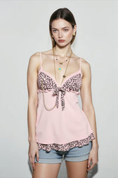 Slim Fit Leopard Panel Cami Top