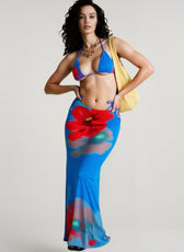Boho Print Tie Waist Vacation Skirt