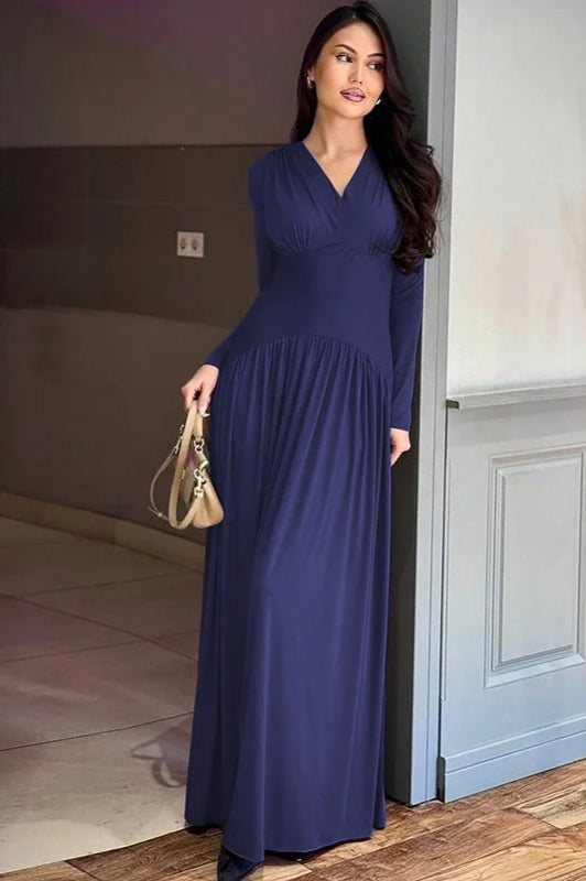 Sexy Fashion High Waist V Neck Maxi Dress