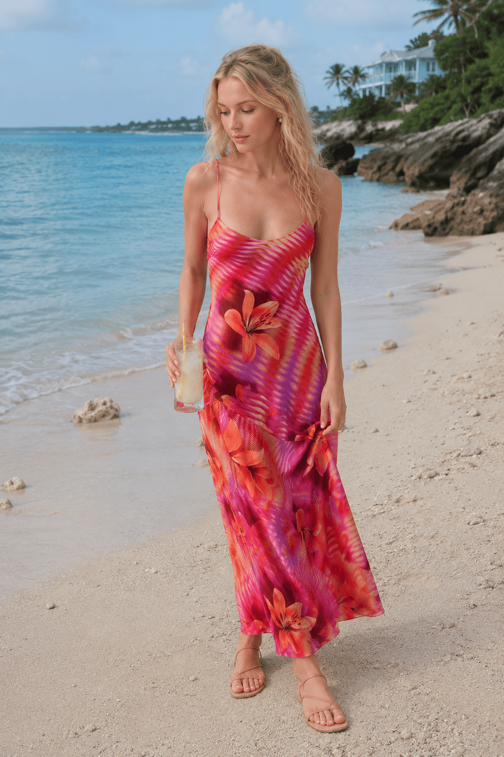 Lace Floral Maxi Dress