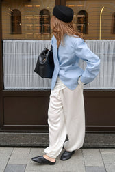 Street Style Blue Relaxed Blazer