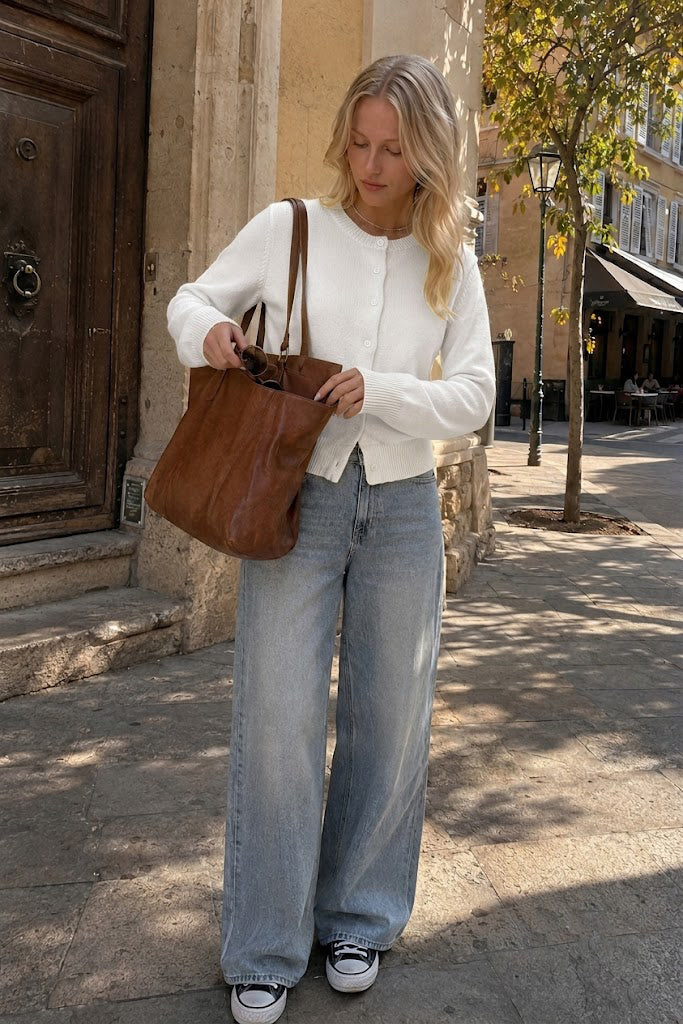 Lightweight Round Neck Button Cardigan
