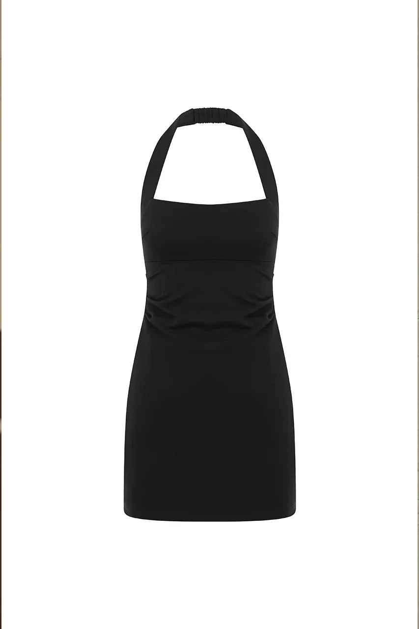 Square Neck Halter Strap Sleeveless Fitted Bodycon Mini Dress 5