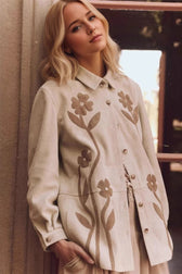 Vintage Floral Collared Loose Versatile Button Front Blouse