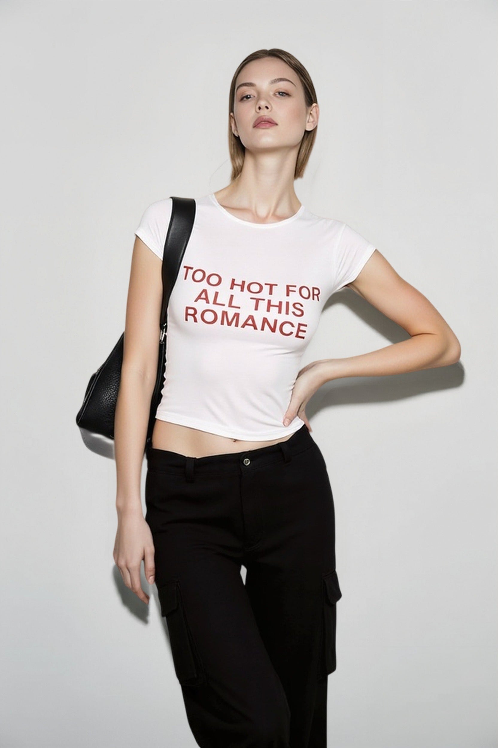 Contrast Letter Print Cropped Top