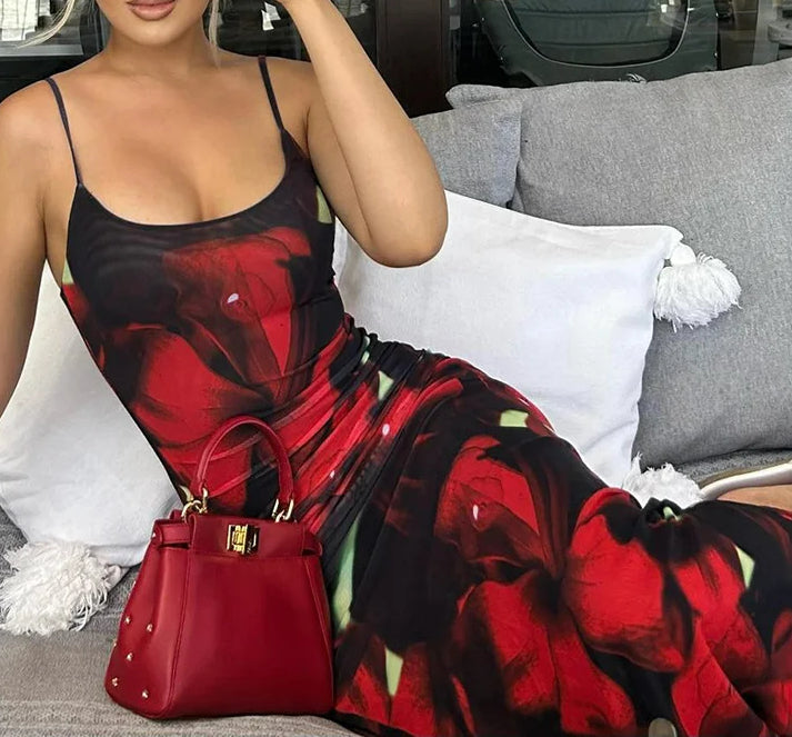 Cami Slim Vintage Floral Dress