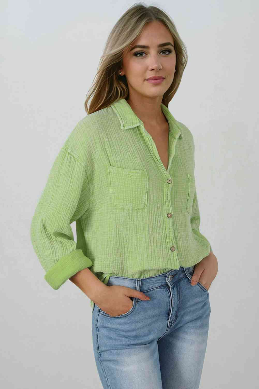 Blouse Textured With Buttons