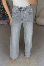 High-Waist Vintage Washed Flared Denim Jeans
