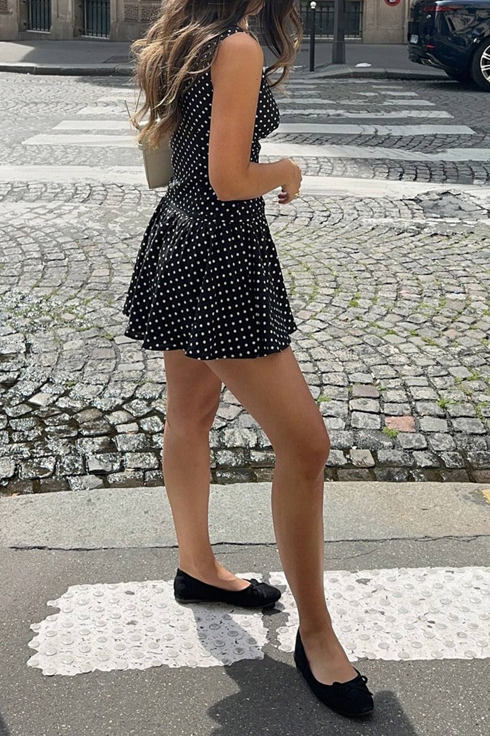 Hollow Polka Dot Bodycon Mini Dress