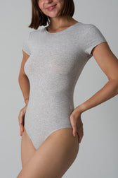Crew Neck Short Sleeve Bodycon Slim Bodysuit