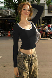 Deep V-Neck Crop Top
