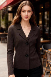 Jewel Button Knit Blazer