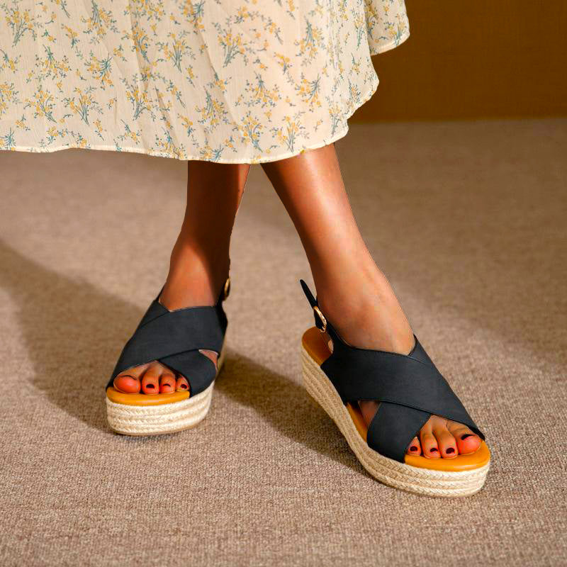 Cross Strap Comfortable Platform Women Sandals