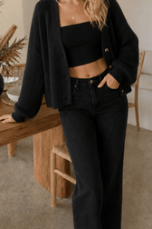 Short Knit Long Sleeve Cardigans