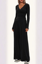 Effortless Wide Leg Pants Comfort Two Piece Set
