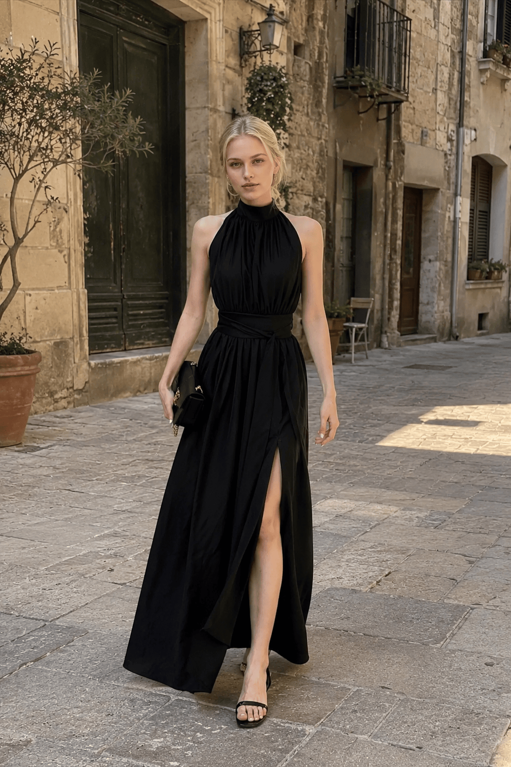 Elegant Sleeveless Evening Maxi Dress