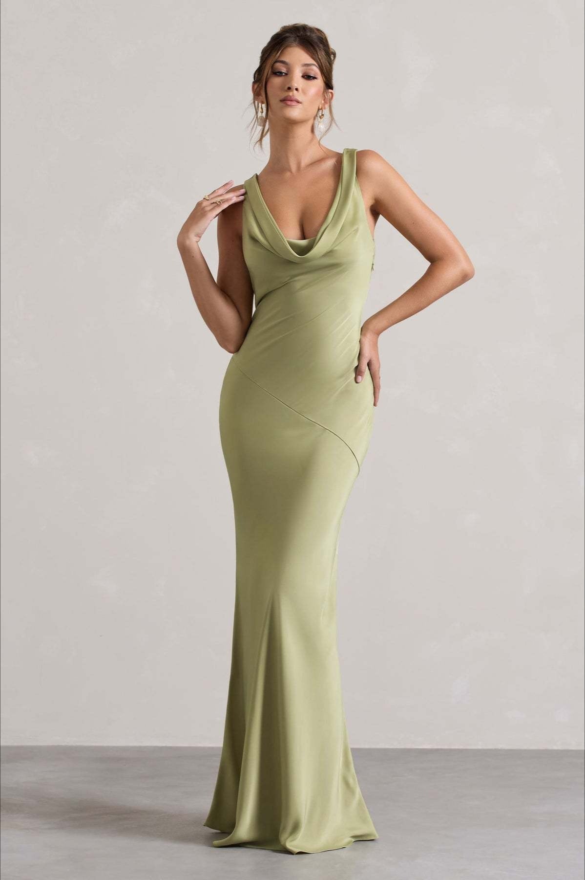 Elegant Satin Mermaid Backless Bodycon Dress 7