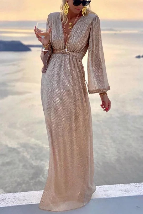 Romina Boutique Twinkle and Shine Bell Sleeve Cocktail Party Dress Designer Edit