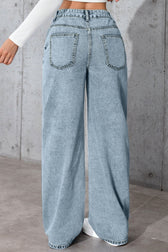 Casual High Waist Relaxed Straight Leg Jeans