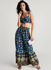 Rayon High Waist Hollow Boho Vacation Skirt