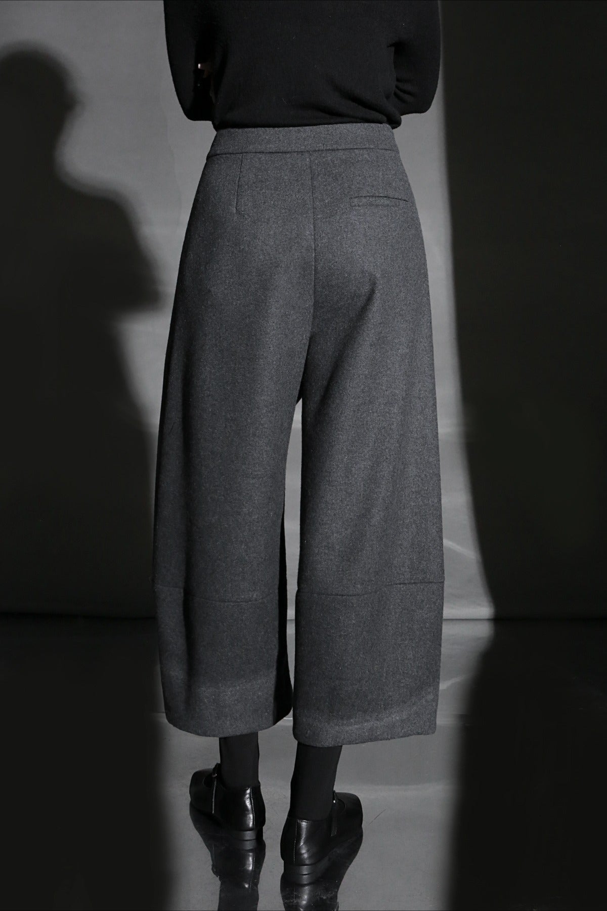 Pinstripe Wrap Front Pleated Wide Leg Cropped Trousers 6