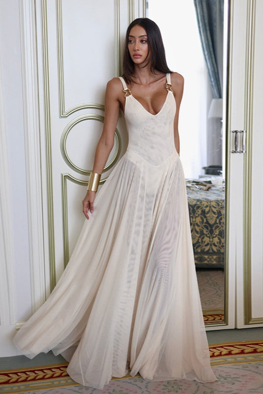Chic Sheer Maxi Party Dress
