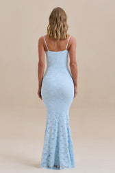 Backless Bodycon Maxi Lace Dress - View 6