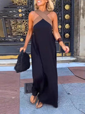 Cross Front Halter Neck Sleeveless Maxi Dress 12