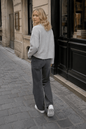 Pleated Knit O Neck Zipper Cardigan