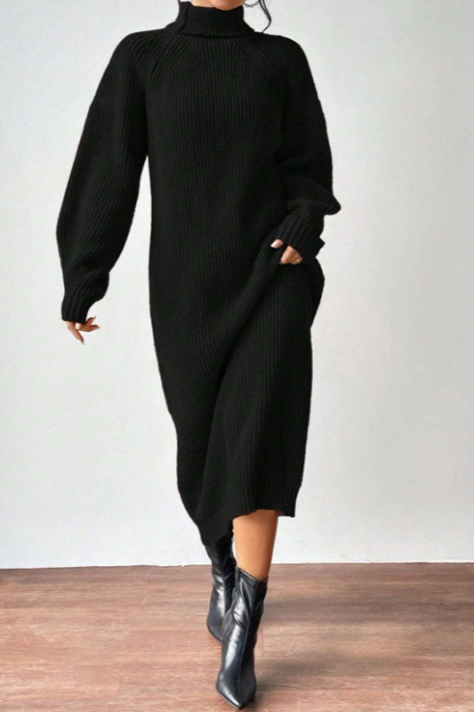 Turtleneck Pullover Sweater Dress