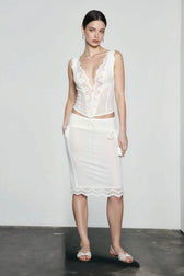 Lace Tie Front Bodycon Vacation Set
