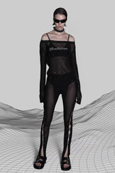 Rhinestone Graphic Long Sleeve Top