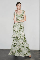 Elegant Ruffle Floral Dress