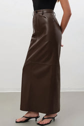 Retro PU Leather A-Line Bodycon Skirt