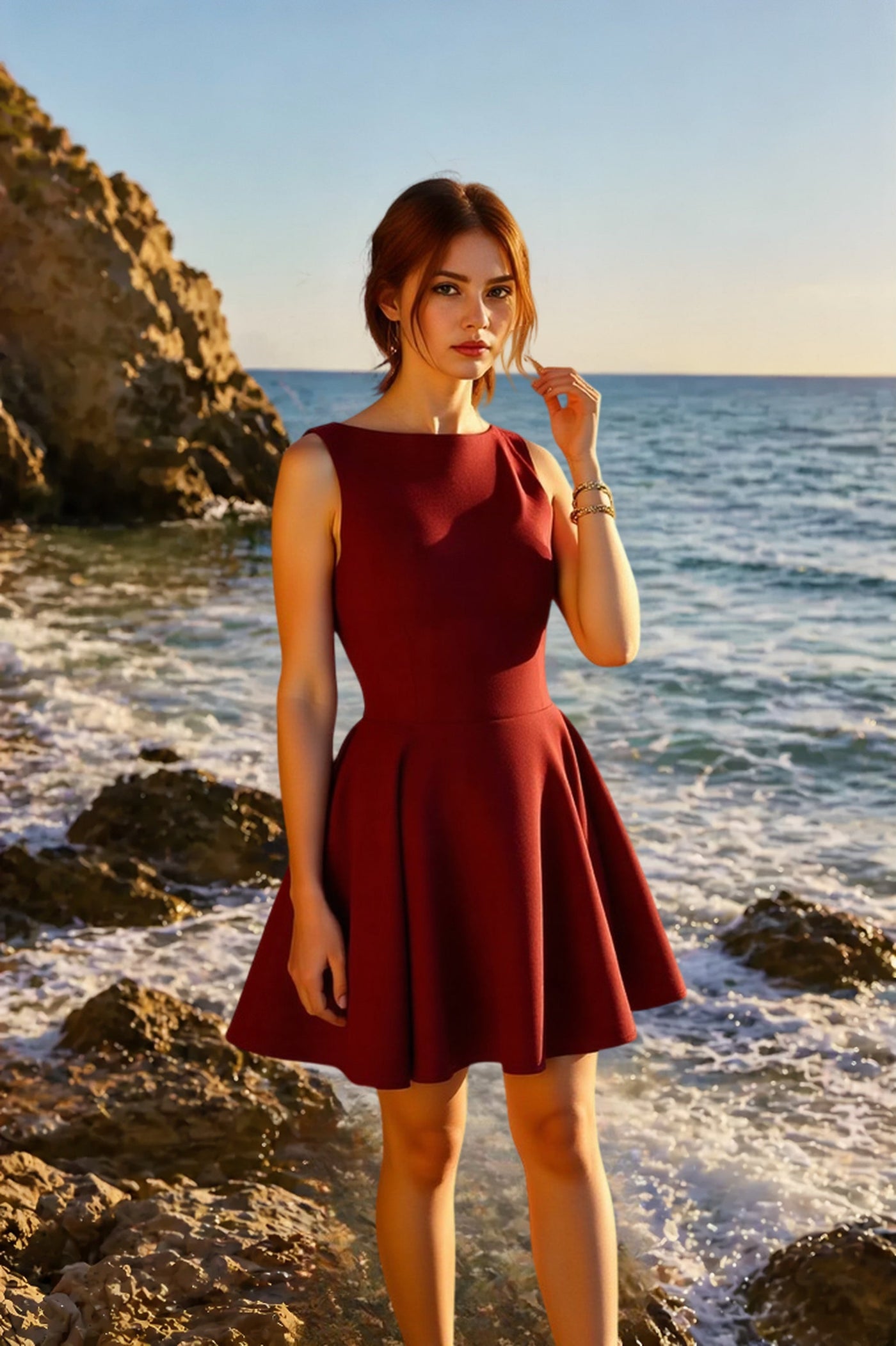 Defined Waist Mini Party Dress